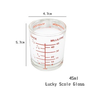LUCKY 刻度杯 盎司杯 濃縮杯 SHOT杯 玻璃杯, 1個, 45mL