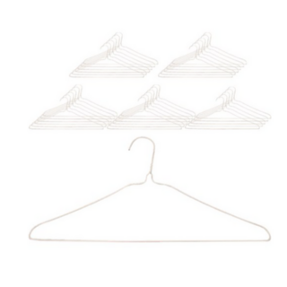 칼라 세탁소 코팅 옷걸이, 화이트, 10개
