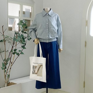 30 40대 미시 소라색 카라 똑딱이 단추 블루종 바람막이 봄 간절기 점퍼 아우터 네이비