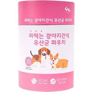 씨엔앨 라이프 짜먹는 강아지 간식 유산균 파우치 2종 세트, 혼합맛(소고기/닭고기), 900g, 1세트