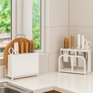 더홀릭 칼도마 건조대 칼블럭 칼꽂이 도마꽂이, 1개, 화이트