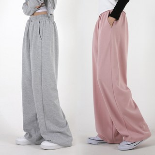 오버나인 여자 여성 무지 와이드 숏 롱 기장선택 트레이닝 팬츠 바지