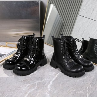 優選大碼馬丁靴女【舒適防滑】六L-B6大碼41-43厚底2023秋冬新款英倫風/大碼機車靴