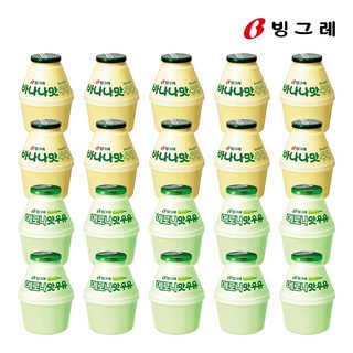 빙그레 바나나우유 8개 + 메로나우유 8개, 240ml, 20개, 20개