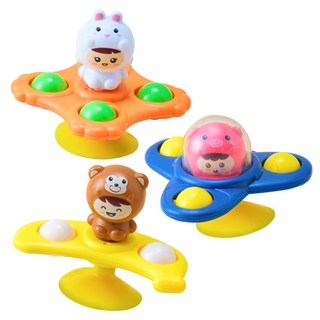 레디앤조이 유아용 흡착 회전 딸랑이 3종, 1세트, 혼합색상