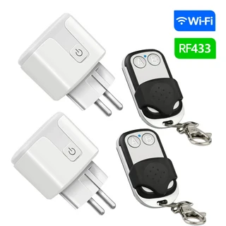 무선 스위치 AC220V 16A EU 소켓 플러그 Tuya WiFi 스마트 라이트 433Mhz Rf 송기 컨트롤러, 04 2P 2B