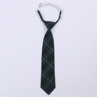 JK制服領結領帶 - 正統格子學生領帶 日系海苔格紋, 海苔 免打領帶（M）, 1個