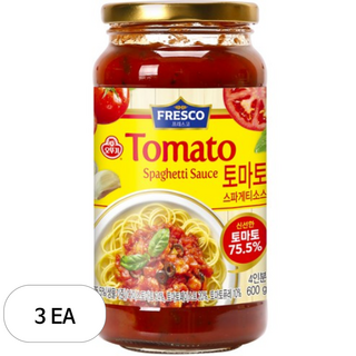 오뚜기프레스코 토마토 스파게티소스, 600g, 3개