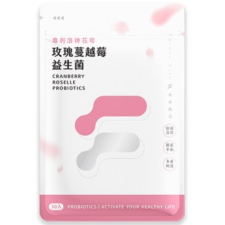 未來森活 玫瑰蔓越莓益生菌30粒 呵護女性私密健康, 30顆