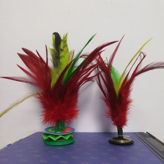 臺灣熱選 毽子 兒童小學生比賽專用 羽毛耐踢毛毽球 老式鍵 大人運動腱 鷄毛毽子, 小號彩色+大號彩色, 1個