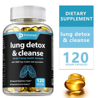 폐 디톡스 & 클렌징 - 15가지 효능의 폐 건강 포뮬러 - 호흡기 건강 항산화 보호 및 클렌징 지원 - 120캡슐, 2개, 120정