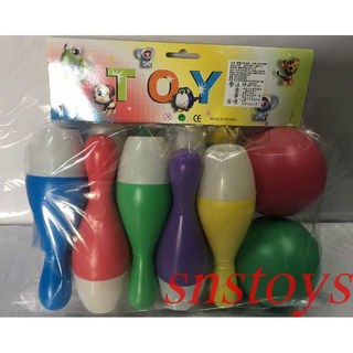 sns 古早味 懷舊童玩 玩具 保齡球 小組 長16x5cm(顏色隨機), 1個
