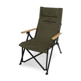 KAZMI KZM 素面木手把四段可調折疊椅 躺椅【露營狼】【露營生活好物網】, K20T1C32 軍綠, 1個