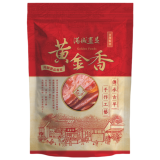 黃金香 古早味原味豬肉紙 台灣傳統手工零食 薄脆豬肉乾, 210g, 1