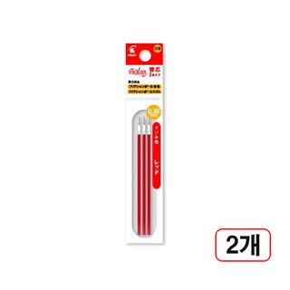 지워지는 프릭션 다색볼펜, 2개, 리필 0.38mm 3입 적색