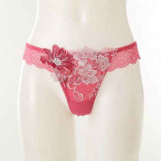 [와코루] 플라워 모티브가 장식된 살루트 풀레이스 티백팬티 [DPT0467T-PK]