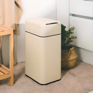 하우스레시피 밀리 양문형 센서 휴지통 20L, 크림