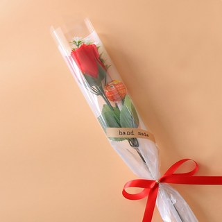 화이트데이 한송이 장미 사탕 레드 캔디 꽃다발 선물, 단품, 1개