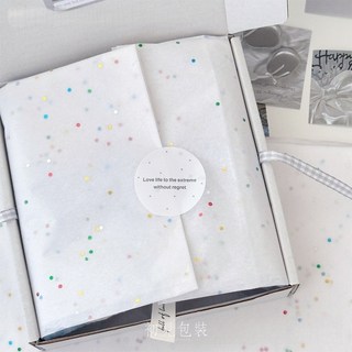 彩色亮片包裝紙 花束包裝紙 雪梨紙 小卡包材 打包材料 出卡 包裝紙 禮品包裝紙 包裝材料, 1個, ins彩色亮片雪梨紙 10張/包