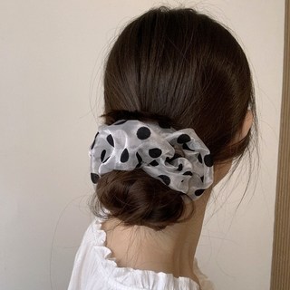 시스루 빅 도트 스크런치 곱창밴드 쉬폰 헤어슈슈 머리끈