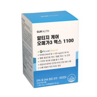아워뉴트리 알티지 케어 오메가3 맥스 1100 82.92g, 60정, 1개