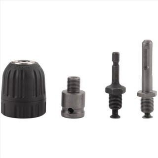 0.8-10mm 정밀 키리스 드릴 척 chuck 컨버터 3/8 인치 -24UNF 스레드 SDS-PLUS HEX SHANK 소켓이있는 빠른 변경 어댑터, 검은 색과 회색