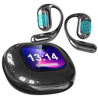 AI 실시간 번역 이어버드 무선 144개 언어 양방향 번역기 이어 포드 여행 비즈니스 학습을 위한 HD 사운드 블루투스 그레이 A, Glossy Black