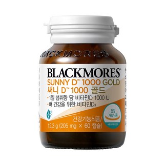 블랙모어스 써니 디 1000 골드 비타민D 12.3g, 60정, 1개