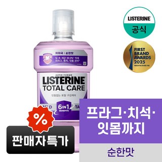 리스테린 액 토탈케어 마일드 구강청결제, 1L, 1개