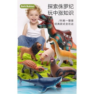 軟膠恐龍模型玩具髮聲兒童男孩三角龍搪膠霸王龍恐龍蛋, 1個, 【D50】戟龍,單叫聲