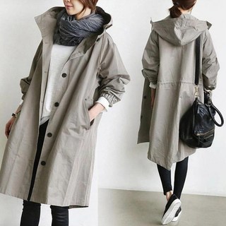 Izeriel 가을 여성 트렌치코트 미디 기장으로 아담한 체형에도 잘 어울리는 허리 스트랩 디자인의 세련된 데일리룩 아우터