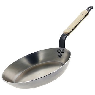 de Buyer 畢耶 原礦木柄蜂蠟系列 傳統單柄平底鐵鍋, 24cm, 1個