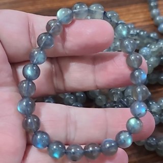 灰月光石 強藍光 藍光拉長石 手鍊 手環 手珠 月光石 7mm 天然 水晶玉石特賣