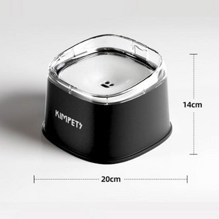 寵物質感漂浮水碗 貓碗狗碗 寵物碗水盆 飲水碗 不濕嘴浮力水碗 寵物用品 寵物水碗 狗狗水碗 貓咪水碗 不濕嘴碗, 黑白-2000ML, 1個