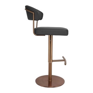 S83V吧臺椅陞降傢用高腳凳設計師款現代簡約旋轉餐桌島臺靠背酒吧吧椅 椅子 吧臺椅 吧臺凳, 玫瑰金腿【黑色】, 1個