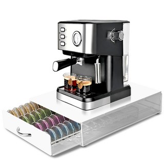 모던마켓 홈 수납정리 프리미엄 탄소강 다용도 커피머신 스탠드 캡슐커피 수납정리함 40구, 1개, 화이트