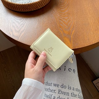 女士短款錢包 卡包 學生零錢包 多卡位迷你便攜, 奶黃, 1個
