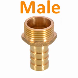 황동 호스 피팅 6/8/10/12/14/16/19/25mm 바브 테일 1/8 "1/4" 3/8 "1/2" 3/4 "1" BSP 수 암나사 구리 커넥터 커플러, Male, 1/8", 6mm Barb, 1개