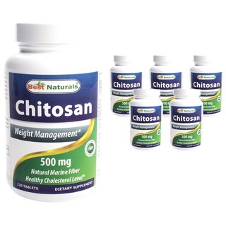 Best Naturals 幾丁聚醣美體錠 500mg 無糖 無麩質, 120顆, 6罐