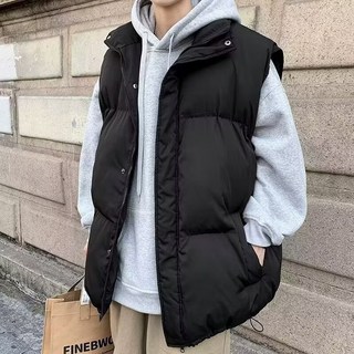 TIMEPURE 스탠드칼라 조끼 남성 가을겨울 트렌디 아우터 방한 단색 커플 패딩 베스트 오버핏 무지 스포츠 유틸리티 보온 코트