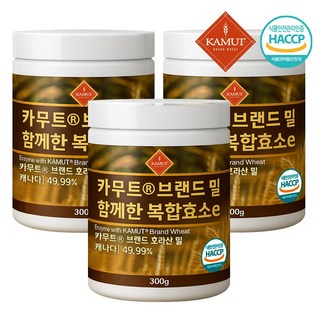 카무트 브랜드 호라산 밀 함께한 복합효소 분말 가루, 300g, 3개