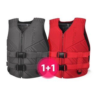 BUFFALO 뉴라인 성형 구명조끼 1+1 2개 SET 성인구명조끼 어린이구명조끼 부력보조복 튜브 물놀이용품, 블랙 L/블랙 2XL