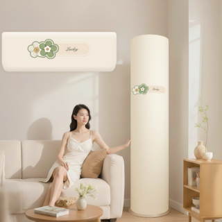 KEMEI 2 in 1 에어컨커버 세트 에어컨커버 스탠드 벽걸이 에어컨 덮개, 작은 꽃들