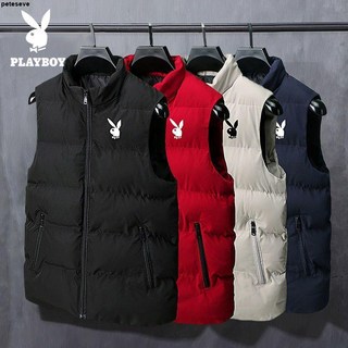 花花公子秋冬季新款羽絨棉馬甲背心男士休閑寬松大碼潮流坎肩外套