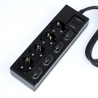 KD-TAP 국산 개별형 스위치 멀티탭 4구 고용량 콘센트 16A 안전 접지, 1개, 블랙, 1.5m