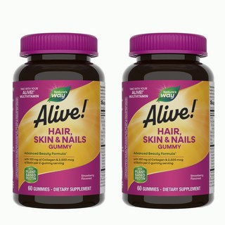 네이쳐스웨이 얼라이브! 헤어 스킨 & 네일 구미, 60정, 2개