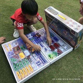 전자 블록 STEM 코딩 교육용 과학 실험 기술 공학 퍼즐 완구 기관용 학습용 교구, 330 공기 동력 3-in-1, 1개