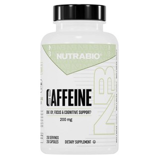 Nutrabio 咖啡因 200mg 膠囊, 1個, 250錠