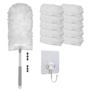 루메이크 길이조절 정전기 먼지흡착 먼지털이 고리 포함, 1세트, 화이트(본품1개+리필20개)