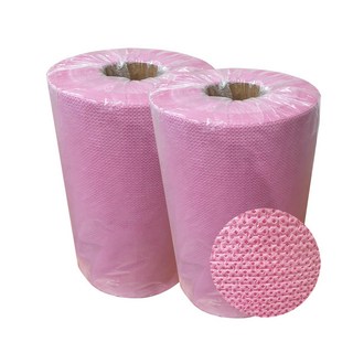 뽀닥 깨닥 천연소재펄프 핑크 정육페이퍼 400X360 2롤 대용량, 1개